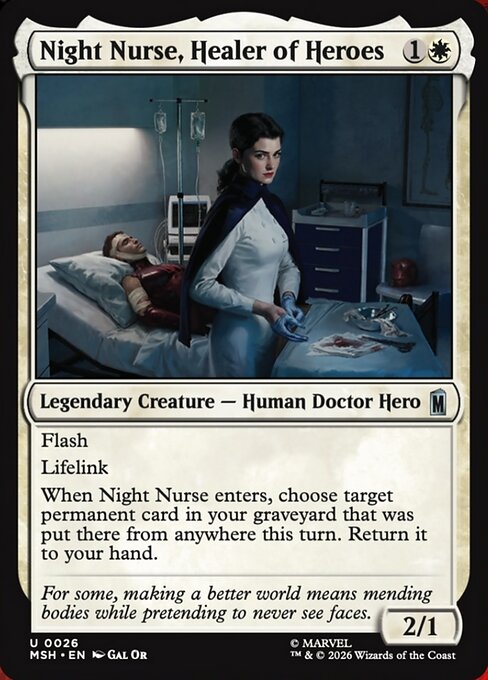 Night Nurse, Healer of Heroes